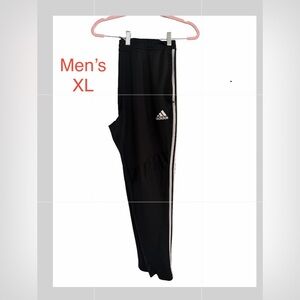 ADIDAS MENS Adidas Black Track Pants with White Side Stripes